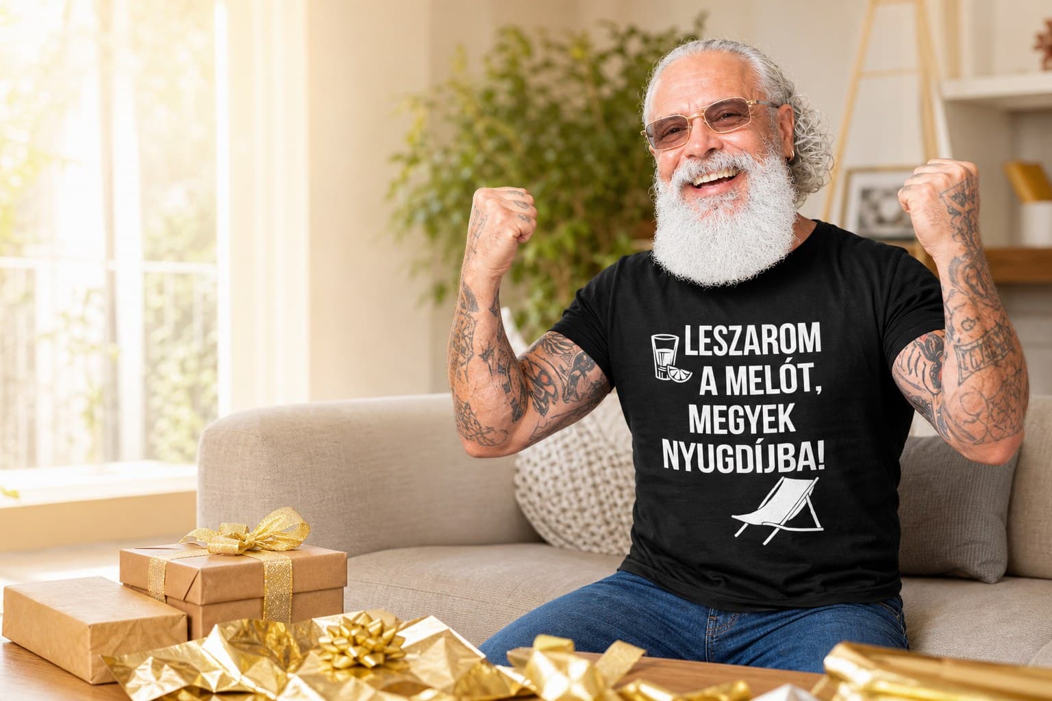 Férfi a Megyek nyugdíjba pólóban – Top-polok.hu
